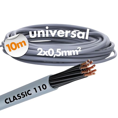 10 Meter Lapp 1119752 Ölflex Classic 110 PVC-Steuerleitung 2x0,5 mm² ohne grün-gelben Schutzleiter I Steuerkabel 2 adrig I Kabel 2 adrig von Lapp