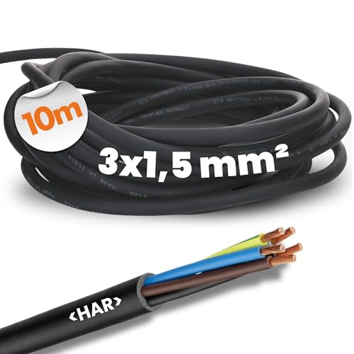 10 Meter Lapp 1600103 H07RN-F 3x1,5 mm² Gummileitung flexibel mit Schutzleiter I UV-resistentes Kabel für Außenbereich I ölbeständig I flammwidrig I Anschlussleitung 3G1,5 mm2 schwarz 10 Meter Lapp 1600103 H07RN-F 3x1,5 mm² Gummileitung flexibel mit Schutzleiter I UV-resistentes Kabel für Außenbereich I ölbeständig I flammwidrig I Anschlussleitung 3G1,5 mm2 schwarz von Lapp