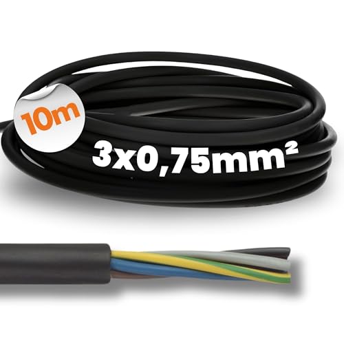 10 Meter Lapp 1600252 H05RN-F 3x0,75 mm² Gummileitung flexibel I UV-resistent I robust I dünnes Gummikabel 3G0,75 schwarz mit Schutzleiter für Handgeräte und Elektrodekoration 10 Meter Lapp 1600252 H05RN-F 3x0,75 mm² Gummileitung flexibel I UV-resistent I robust I dünnes Gummikabel 3G0,75 schwarz mit Schutzleiter für Handgeräte und Elektrodekoration von Lapp