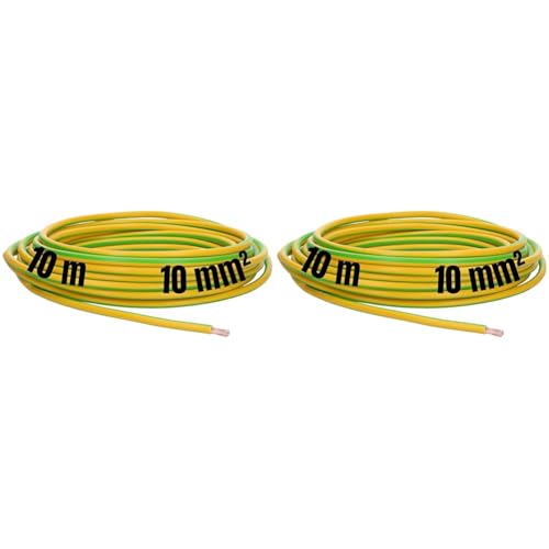10 Meter Lapp 4520005 H07V-K 10 mm² grün-gelb I Erdungskabel I Verdrahtungsleitung I Aderleitung flexibel I PVC-Einzelader I Litze 10mm2 I Verdrahtung (Packung mit 2) von Lapp