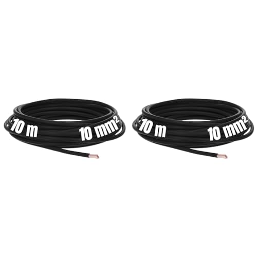 10 Meter Lapp 4520015 H07V-K 10 mm² schwarz I Verdrahtungsleitung I Aderleitung flexibel I PVC-Einzelader I Litze 10mm2 I Verdrahtung (Packung mit 2) von Lapp