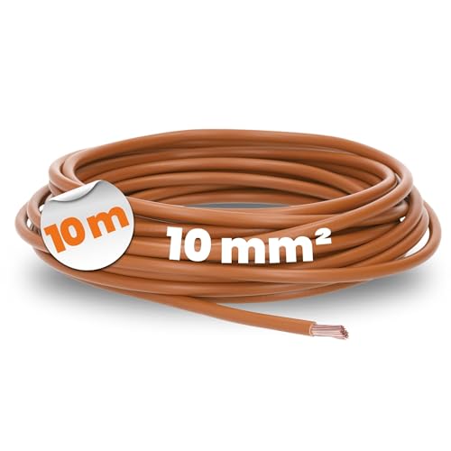 10 Meter Lapp 4520035 H07V-K 10 mm² braun I Verdrahtungsleitung I Aderleitung flexibel I PVC-Einzelader I Litze 10mm2 I Verdrahtung von Lapp