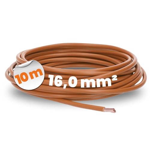 10 Meter Lapp 4520036 H07V-K 16,0 mm² braun I Verdrahtungsleitung I Aderleitung flexibel I PVC-Einzelader I Litze 16mm2 I Verdrahtung von Lapp