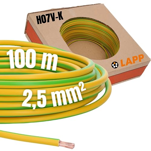 100m Lapp 4520002 PVC Einzelader H07V-K 2,5 mm² grün-gelb von Lapp