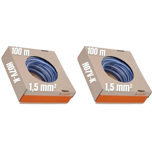 100m Lapp 4520141 PVC Einzelader H07V-K 1,5 mm² dunkelblau (Packung mit 2) von Lapp
