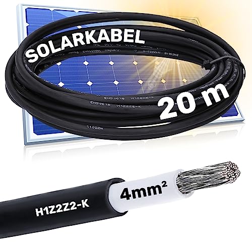 20 Meter Lapp 1023761 H1Z2Z2-K Solarkabel 4mm² optimierte Version I Kabel für Solartechnik I Solarleitung für Außenbereich I 1x4 Litze schwarz weiß von Lapp