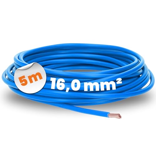 5 Meter Lapp 4520026 H07V-K 16,0 mm² blau I Verdrahtungsleitung I Aderleitung flexibel I PVC-Einzelader I Litze 16mm2 I Verdrahtung von Lapp