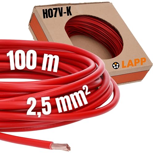 Lapp Kabel 4520042 PVC Einzelader H07V-K 2,5 mm² Rot, 100m von Lapp