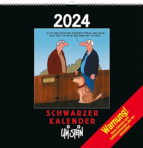 Uli Stein Schwarzer Kalender 2024: Monatskalender für die Wand: Terminplaner zum Aufhängen (Uli Stein Kalender 2024) von Lappan Verlag