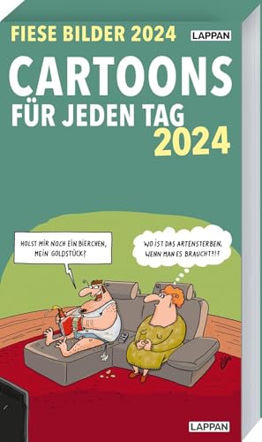 LAPPAN Fiese Bilder - Cartoons für jeden Tag - Kalender 2024 - -Verlag - Tagesabreißkalender mit schwarzem Humor und Schadenfreude - 12 cm x 21 cm von Lappan
