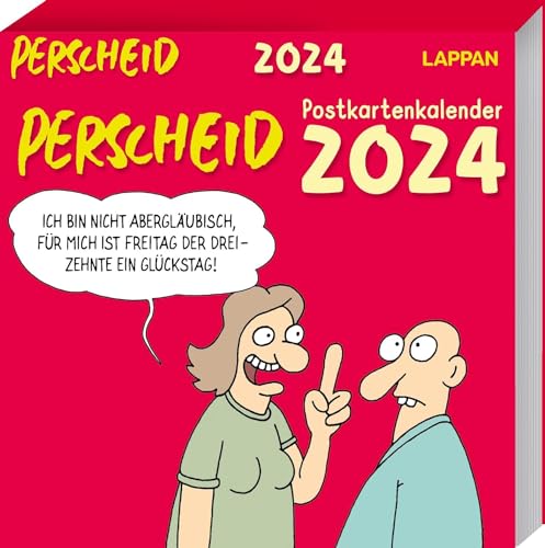 LAPPAN Perscheid - Postkartenkalender 2024 - -Verlag - Martin Perscheid - Wochenkalender mit genialem Humor - 15,5 cm x 15,5 cm von Lappan