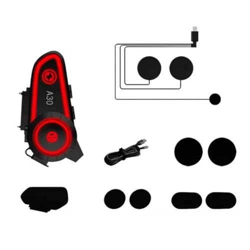 Lapyyne 1 Set ABS Motorradhelm-Headset, Bluetooth-Gegensprechanlage, kabellose Kopfhörer, Geräuschreduzierung, Stereo, mit Mikrofon von Lapyyne