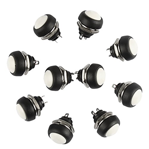 Larcele 10 Stück 12mm Momentan Wasserdicht Push Button Mini DruckTaster Druckknopf ANKG-01 (Weiß) MEHRWEG von Larcele