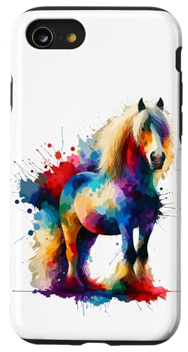 Splash Art Haflinger Pferd Reiten Avelignese Hülle für iPhone SE (2020) / 7 / 8 von Larimö Horsing