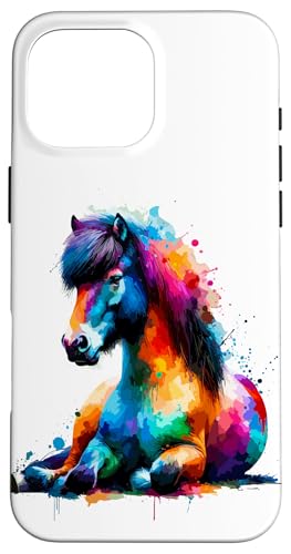 Splash Art Isländer Reiten Reitsport Hülle für iPhone 16 Pro Max von Larimö Horsing
