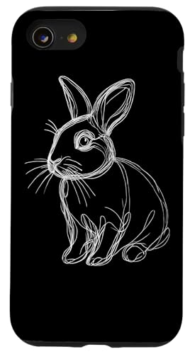 Hülle für iPhone SE (2020) / 7 / 8 Line Art Kaninchen Hasen Hase von Laroli Aesthetic Art