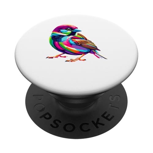 Pop Art Spatz Vogel Vogelbeobachtung Haussperling PopSockets mit austauschbarem PopGrip Pop Art Spatz Vogel Vogelbeobachtung Haussperling PopSockets mit austauschbarem PopGrip von Laroli Aesthetic Art