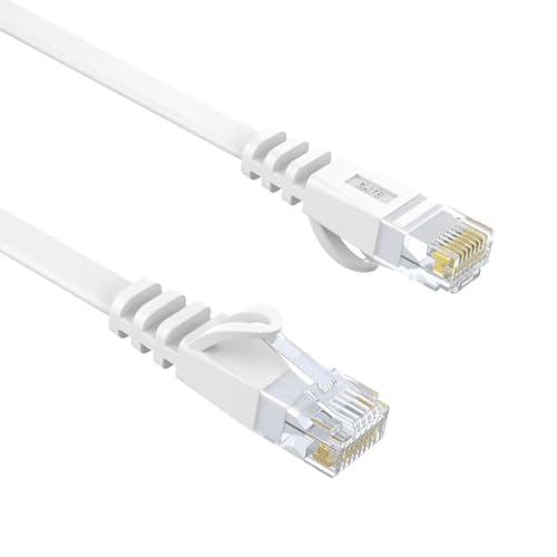 Ethernet-Kabel Cat6 RJ45 Gigabit LAN Netzwerkkabel snagless Patch Internet Kabel Flaches weißes Kabel 250 MHz Computerkabel High Speed 15m weiß Ethernet-Kabel Cat6 RJ45 Gigabit LAN Netzwerkkabel snagless Patch Internet Kabel Flaches weißes Kabel 250 MHz Computerkabel High Speed 15m weiß von Larrok