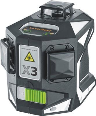 Laserliner Kreuzlinienlaser X3-Laser 3D grün 30m (oE) mit 2xAkku+LG, L-BOXX (036.800L) von Laserliner
