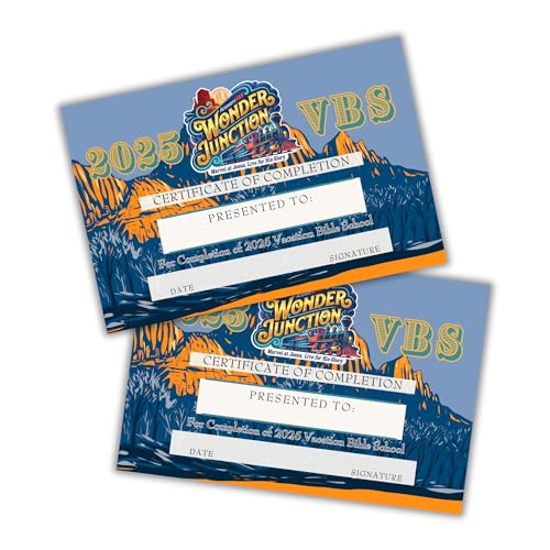 2025 VBS Wonder Junction Certificate of Completion Award 50 Stück 15,2 x 22,9 cm Postkarte Urlaub Bibelschule Marvel at Jesus Live for His Glory Answers Kit 2025 VBS Wonder Junction Certificate of Completion Award 50 Stück 15,2 x 22,9 cm Postkarte Urlaub Bibelschule Marvel at Jesus Live for His Glory Answers Kit von Lashicorn