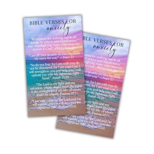 Bibelversen für Angst, Brieftaschenkarten, 30 Stück, 5,1 x 8,9 cm, 1 Peter 5:7, Philipper 4:6, Jesaja 41:10, Psalmen 27:1, christliche Motivationserinnerungen Bibelversen für Angst, Brieftaschenkarten, 30 Stück, 5,1 x 8,9 cm, 1 Peter 5:7, Philipper 4:6, Jesaja 41:10, Psalmen 27:1, christliche Motivationserinnerungen von Lashicorn