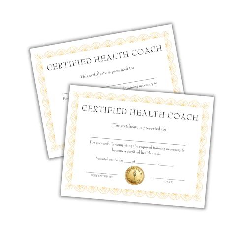 Certified Health Coach Completion Award Leinenpapier, 21,6 x 27,9 cm, zum Rahmen, Lebens-, Wellness-Zertifizierung der Leistungszertifizierung, Lizenzkurs, 5 Stück Certified Health Coach Completion Award Leinenpapier, 21,6 x 27,9 cm, zum Rahmen, Lebens-, Wellness-Zertifizierung der Leistungszertifizierung, Lizenzkurs, 5 Stück von Lashicorn