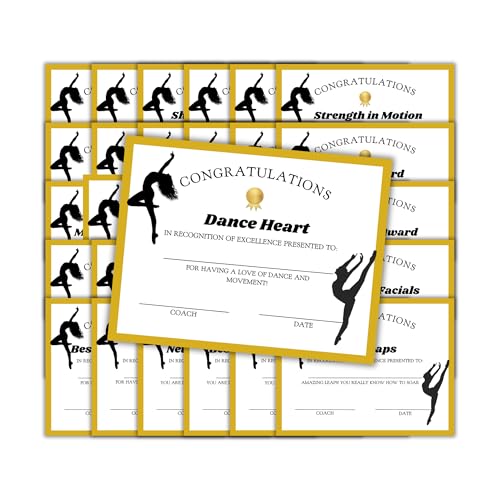 Dance Team Achievement Awards 30 Stück 21,6 x 27,9 cm einzigartige Zertifikate Superlative Ende des Jahres Studio Tänzer Anerkennung Leistung Dance Team Achievement Awards 30 Stück 21,6 x 27,9 cm einzigartige Zertifikate Superlative Ende des Jahres Studio Tänzer Anerkennung Leistung von Lashicorn
