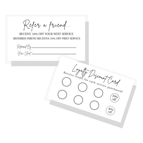Empfehlungs- und Treue-Rabattkarten | 50 Stück | 8,9 x 5,1 cm Visitenkartengröße | Visitenkartenempfehlungen | Treue-Stanzkarten | Schwarz und Weiß minimalistisches Design 10% 50% Rabatt Empfehlungs- und Treue-Rabattkarten | 50 Stück | 8,9 x 5,1 cm Visitenkartengröße | Visitenkartenempfehlungen | Treue-Stanzkarten | Schwarz und Weiß minimalistisches Design 10% 50% Rabatt von Lashicorn