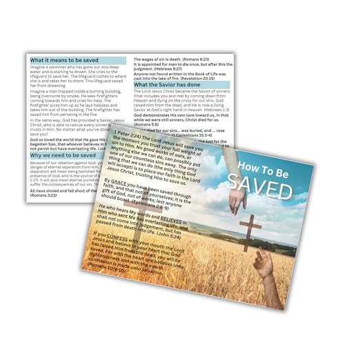 Gospel Tract How To Be Saved 12,7 x 17,8 cm Flyer Wallet Folds to 12.7x8.9 cm Door Knocking Soul Winning Roman Road Handout Evangelist Instruction Guide to Heaven Gospel Tract How To Be Saved 12,7 x 17,8 cm Flyer Wallet Folds to 12.7x8.9 cm Door Knocking Soul Winning Roman Road Handout Evangelist Instruction Guide to Heaven von Lashicorn