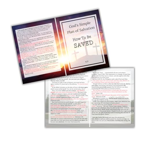 Gospel Tract How To Be Saved God's Plan of Salvation KJV Handouts Door Knocking Simple Roman Roads Scripture 5,1 x 7,6 cm King James Gospel Tract How To Be Saved God's Plan of Salvation KJV Handouts Door Knocking Simple Roman Roads Scripture 5,1 x 7,6 cm King James von Lashicorn