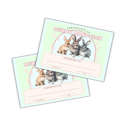 Hasen-Adoptionszertifikat, 12,7 x 17,8 cm, Osterhase retten Sie neues Haustier, Tierrettung, Adopt Meilenstein-Award Korb, Stofftierpflege, Geschenk, Datum und Unterschrift, Blaugrün, 30 Stück Hasen-Adoptionszertifikat, 12,7 x 17,8 cm, Osterhase retten Sie neues Haustier, Tierrettung, Adopt Meilenstein-Award Korb, Stofftierpflege, Geschenk, Datum und Unterschrift, Blaugrün, 30 Stück von Lashicorn