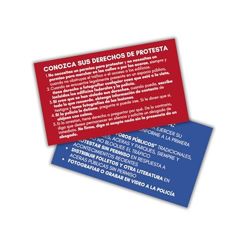Karten in Brieftaschengröße, 50 Stück, 5,1 x 8,9 cm, Redefreiheit, Referenz für Strafverfolgung, ICE Know Your Rights von Lashicorn