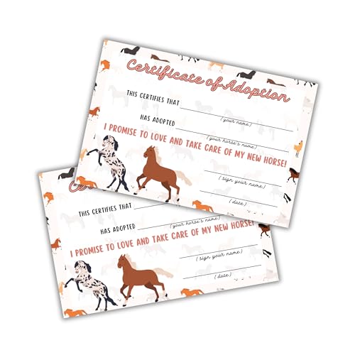 Lashicorn Adoptionsurkunde für Pferde, 10,2 x 15,2 cm, Stofftiere, Adoptieren eines Pony, Fohlen, Bauernhof, Geburtstagsparty, Baby, Kuh, Kalb, Geschenk, Pflege von Kindern, 30 Stück Lashicorn Adoptionsurkunde für Pferde, 10,2 x 15,2 cm, Stofftiere, Adoptieren eines Pony, Fohlen, Bauernhof, Geburtstagsparty, Baby, Kuh, Kalb, Geschenk, Pflege von Kindern, 30 Stück von Lashicorn