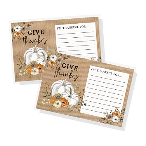 Lashicorn Dankbar für Notizkarten | 30 Stück | 10,2 x 15,2 cm Postkartengröße | Give Thanks | Thanksgiving Holiday Inspired Thankful Expressions | Show Thanks | Braune Karte mit Kürbis-Design Lashicorn Dankbar für Notizkarten | 30 Stück | 10,2 x 15,2 cm Postkartengröße | Give Thanks | Thanksgiving Holiday Inspired Thankful Expressions | Show Thanks | Braune Karte mit Kürbis-Design von Lashicorn