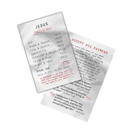 Lesezeichen "Jesus Paid It All Receipts", Roman Road Zero Due 6,3 x 10,2 cm, 100 Stück Lesezeichen "Jesus Paid It All Receipts", Roman Road Zero Due 6,3 x 10,2 cm, 100 Stück von Lashicorn
