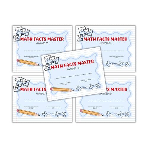 Math Facts Master Certificate of Achievement 30 Stück, 21,6 x 27,9 cm, liniertes Papier, STEM Award, Zielteilnahme, Beherrschung, Subtraktion, Multiplikation, Addition Math Facts Master Certificate of Achievement 30 Stück, 21,6 x 27,9 cm, liniertes Papier, STEM Award, Zielteilnahme, Beherrschung, Subtraktion, Multiplikation, Addition von Lashicorn