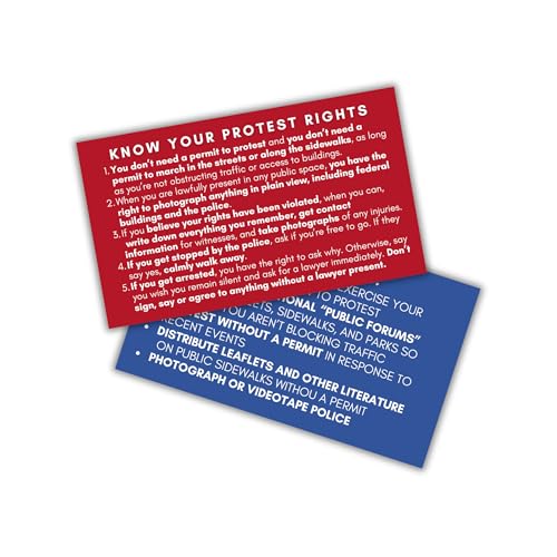 Protester Constitutional Rights Know Your Law 5,1 x 8,9 cm bei der Interaktion mit Strafverfolgungsbehörden unter der Tür, Eis-Einwanderung, 50 Stück Protester Constitutional Rights Know Your Law 5,1 x 8,9 cm bei der Interaktion mit Strafverfolgungsbehörden unter der Tür, Eis-Einwanderung, 50 Stück von Lashicorn