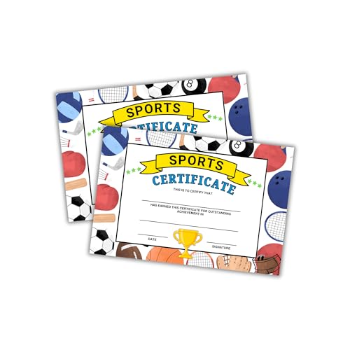 Sportzertifikat für herausragende Leistung, 15,2 x 22,9 cm, Karton, Sportlerteams am meisten verbessert, Sportler, Preisverleihung, Sommercamp, 30 Stück Sportzertifikat für herausragende Leistung, 15,2 x 22,9 cm, Karton, Sportlerteams am meisten verbessert, Sportler, Preisverleihung, Sommercamp, 30 Stück von Lashicorn