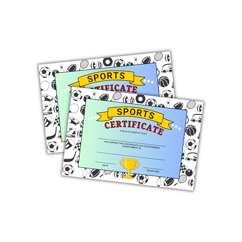 Sportzertifikat für herausragende Leistung, 15,2 x 22,9 cm, Karton, Sportlerteams am meisten verbessert, Sportler, Preisverleihung, Sommerlager, Grundschule, 30 Stück Sportzertifikat für herausragende Leistung, 15,2 x 22,9 cm, Karton, Sportlerteams am meisten verbessert, Sportler, Preisverleihung, Sommerlager, Grundschule, 30 Stück von Lashicorn