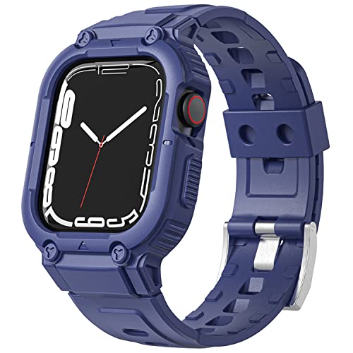 Lasllaves Armband mit Schutzhülle, kompatibel mit Apple-Watch, 41 mm, stoßfest, weiches TPU, Sportuhrenarmbänder, Handgelenkschlaufe mit schützender Stoßfängerabdeckung für iWatch Ultra SE, Serie 8, von Lasllaves