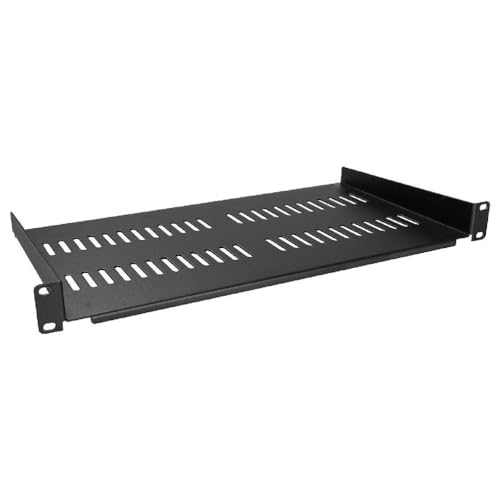 1U Server Rack Universelles Belüftetes Freitragendes Fach Für 19-Zoll Netzwerkgeräte Rack Und Schrank – Robuste Universelle Belüftete Rack Montageschale Schwarzes Rack von Laspi