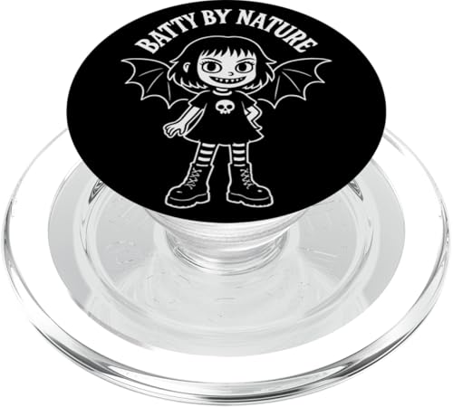 Batty By Nature Creepy Cute Goth Girl In Bat Wings And Boots PopSockets PopGrip für MagSafe Batty By Nature Creepy Cute Goth Girl In Bat Wings And Boots PopSockets PopGrip für MagSafe von Last Gasp Graphics