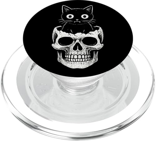 Creepy Cute Cat Sits In Human Skull PopSockets PopGrip für MagSafe Creepy Cute Cat Sits In Human Skull PopSockets PopGrip für MagSafe von Last Gasp Graphics