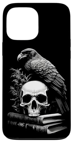 Hülle für iPhone 13 Pro Max Raven Bird, Skull And Books Witchy Occult Academia Symbolism von Last Gasp Graphics