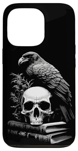 Hülle für iPhone 13 Pro Raven Bird, Skull And Books Witchy Occult Academia Symbolism von Last Gasp Graphics