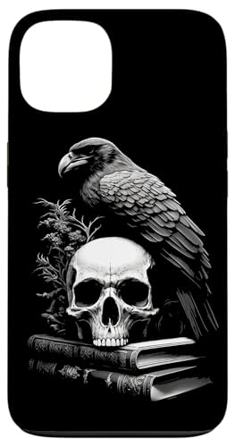 Hülle für iPhone 13 Raven Bird, Skull And Books Witchy Occult Academia Symbolism von Last Gasp Graphics