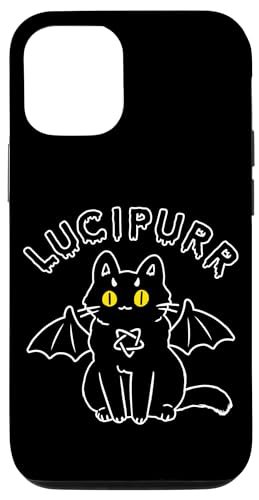 Hülle für iPhone 15 Lucipurr Cute Vampire Goth Cat With Pentagram And Bat Wings von Last Gasp Graphics