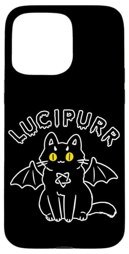 Hülle für iPhone 15 Pro Max Lucipurr Cute Vampire Goth Cat With Pentagram And Bat Wings von Last Gasp Graphics