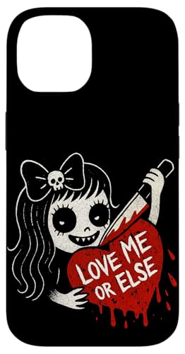 Love Me Or Else Creepy Cute Girl With Heart And Knife Hülle für iPhone 14 von Last Gasp Graphics