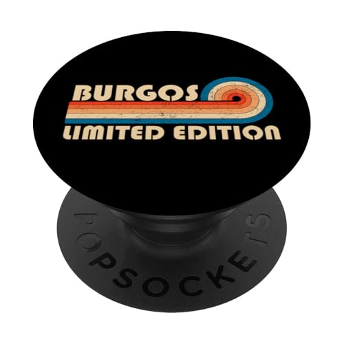 BURGOS Surname Retro Vintage 80s 90s Birthday Reunion PopSockets Klebender PopGrip BURGOS Surname Retro Vintage 80s 90s Birthday Reunion PopSockets Klebender PopGrip von Last Name Matching Family Name